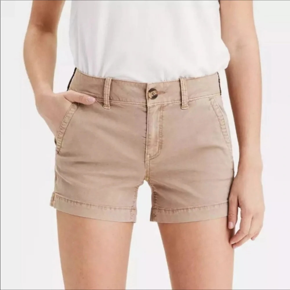 American Eagle Outfitters MIDI Twill Shorts Dusty Rose Women’s Size 4 v6x